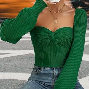 COPY - Green Shrug Sweater Set Tube Top Size Small